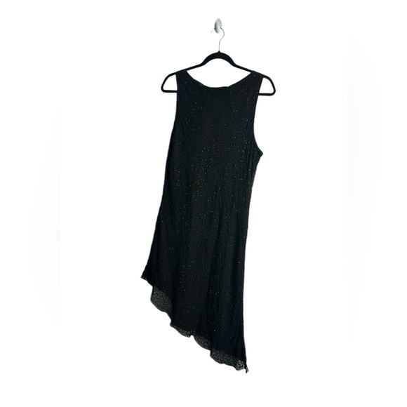 Vintage y2k black beaded Asymmetrical dress  siz M 90s goth witchy whimsigoth - Picture 2 of 9